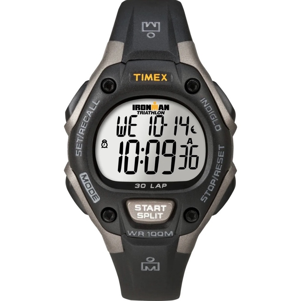 Timex Ironman Black Digital Watch Water Resistant Adjustable Stopwatch